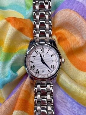 Movado Silver Stainless Steel Women's Watch with White Dial